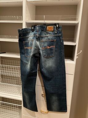 Nudie Jeans Men's Dark Blue Relaxed Straight Denim